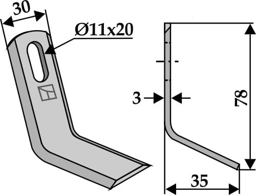 BL3519 Y- Messer 78mm - universal