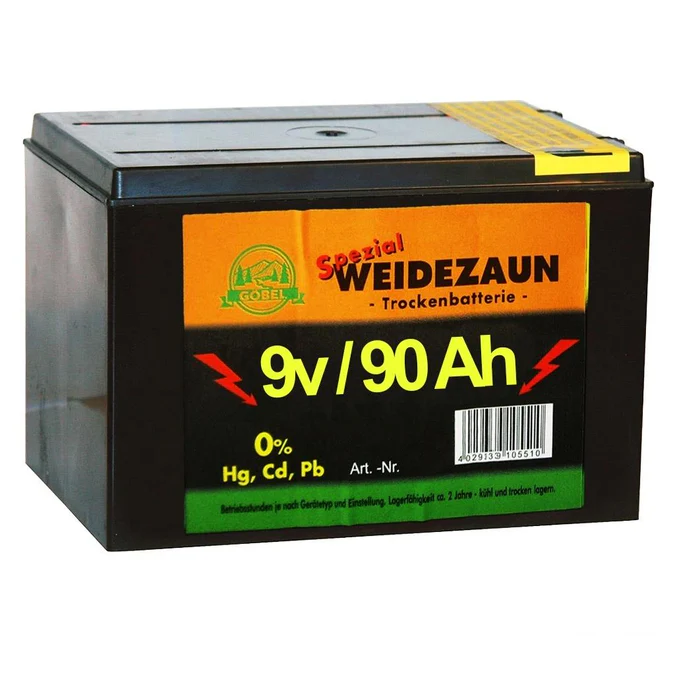 Weidezaunbatterie Batterie Zink / Kohle - 9v 90Ah