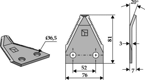BL29596 Futtermischwagenmesser 3mm - passend zu Seko 244.79.043