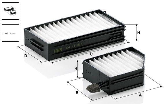 BL18549 Mann Filter CU21002-2 Innenraumfilterelement
