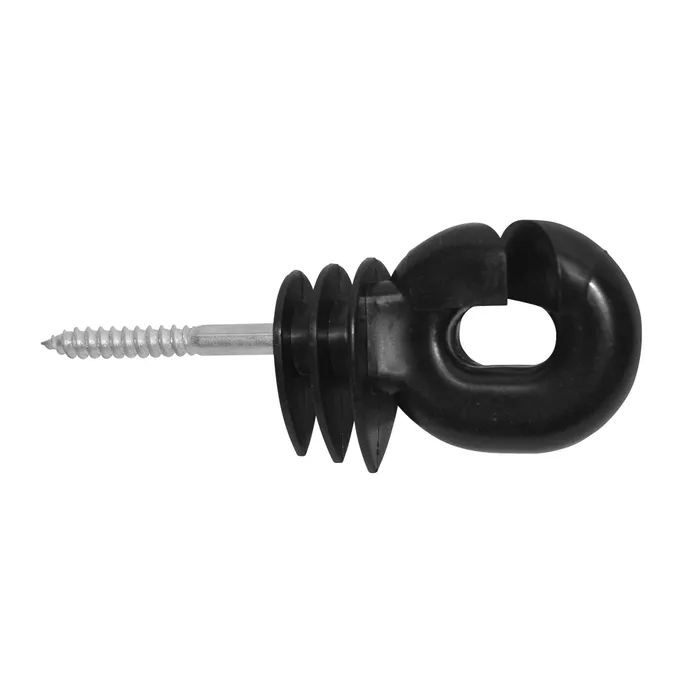 25x AKO Ringisolator SUPER BIG mit kurzer Stütze – verzinkte 6-mm-Stütze, breiter Schlitz für Seil, Litze & Band bis 10 mm
