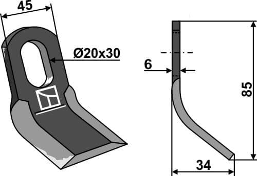 BL4162 Y-Messer 85x45mm - passend zu Seppi