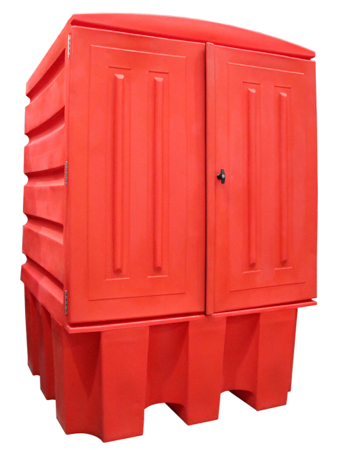 EMP  Auffangcontainer GM1 – Großvolumen 1100 Liter - unterfahrbar | Farbe: rot, mit Belüftungssystem