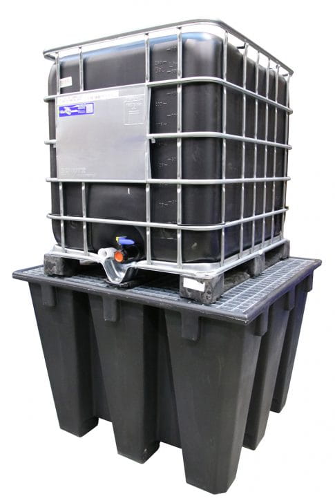 EMP Auffangwanne für einen IBC-Container - 1100 L | Gitterrost: verzinkter Stahl