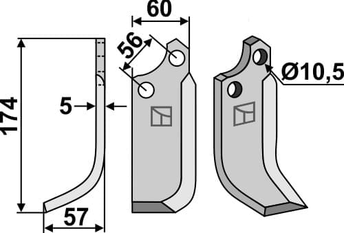 BL5512 Fräsmesser L - passend zu Maschio / Gaspardo 21100413