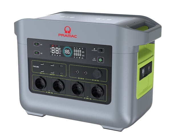 PRAMAC Portable Power Station 2400 W / 4800 W Peak – 2150 Wh LFP Battery, Solar, Fast Charging & EPS Emergency Power
