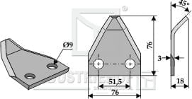 BL29612 Futtermischwagenmesser