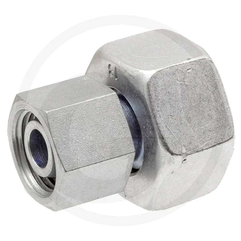 Rohrverschraubung, Metallfitting, Silberfarben, Sechskantmutter, Innengewinde