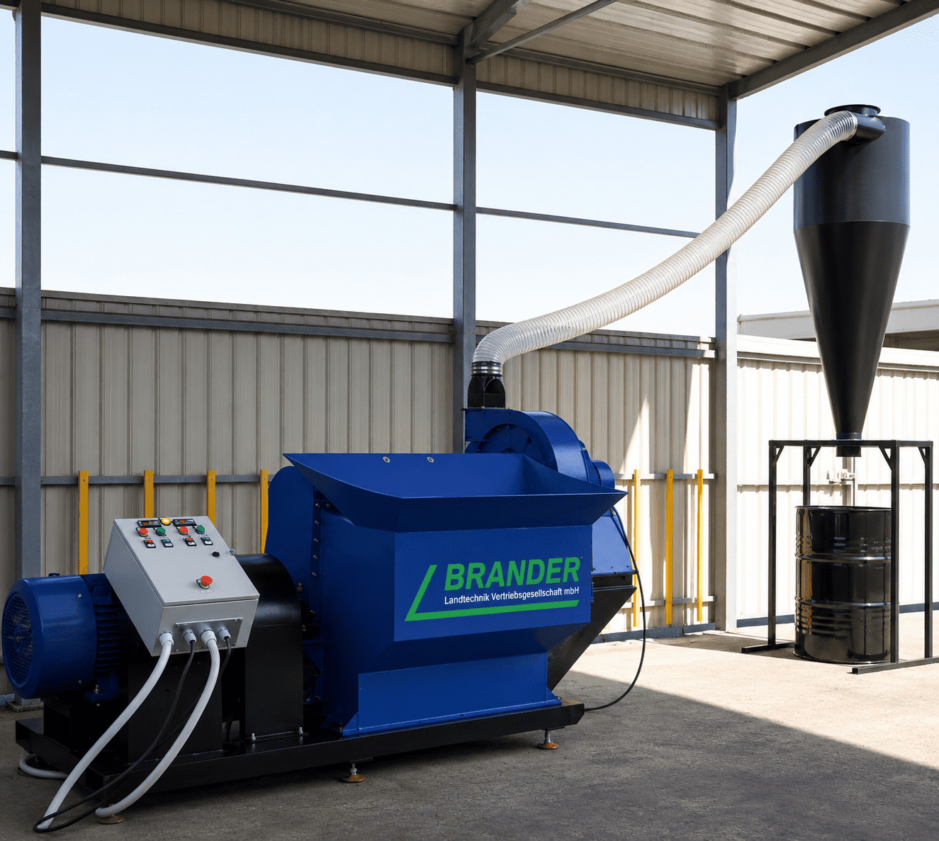 Industrie Hammermühle 66 kW mit Zyklon – Schlagmühle für Holz, Getreide & Biomasse