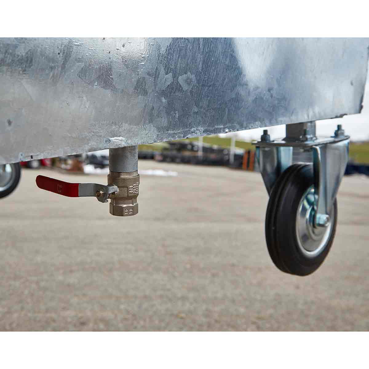 FLIEGL galvanized roll container with Euro hitch - 1140 x 1350 x 900 mm