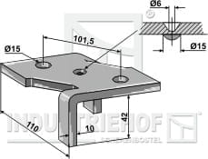 BL28853 Halter für 3 1/2 Lagig Kultivatorzinken