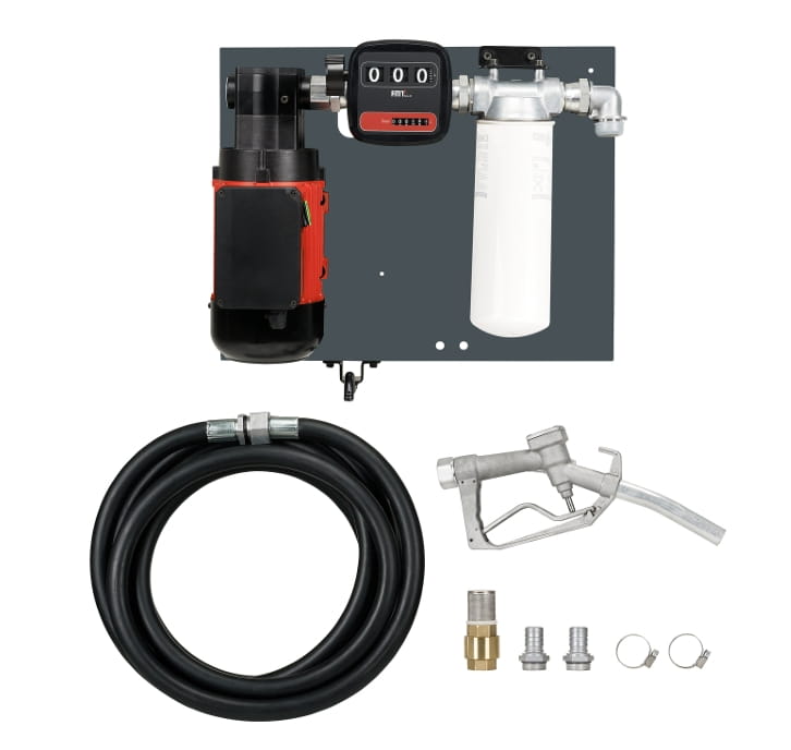 Pressol Industrie Flügelzellenpumpen Set 100 l/min 230V mit Diesel-Wechselfilter & ZVD Zapfventil – 4 m Schlauch