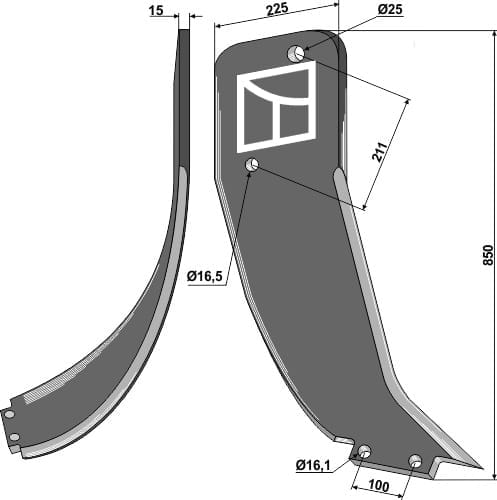 BL28712 Bison Zinken Original Solbjerg rechte Ausführung