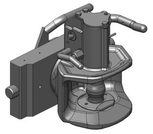 Scharmüller Zugmaul automatisch, W= 255, S32, Ø 38 mm Bolzen, CH-I - Farbe Schwarz