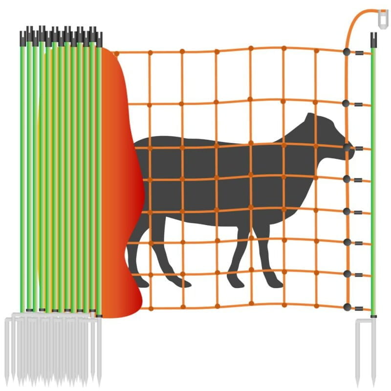 10331 Schafnetz Elektrozaun  50m / 2 Spitzen / 106cm
