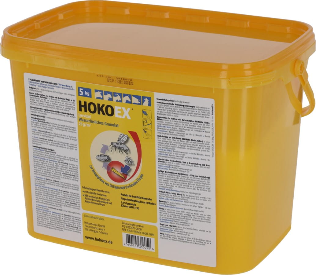 Fliegenmadenstop HokoEX 5000g – Larvizid gegen Fliegenlarven im Stall