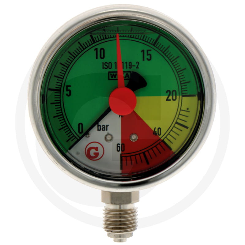 WIKA Manometer Ø63mm 0-20-40-60bar 1/4" bottom