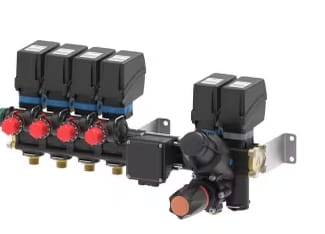 ARAG Proportional-Regelarmatur Serie 881 elektrisch, 4 Wege, Durchflussmesser ORION 2