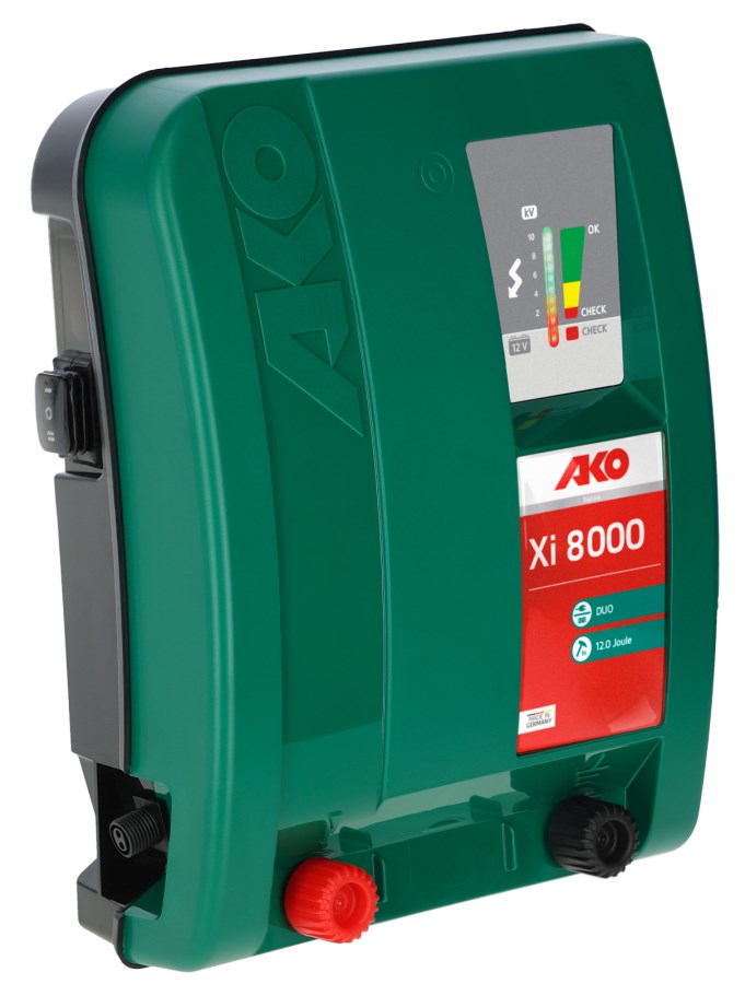 AKO Duo Power Xi 8000 Weidezaungerät | 12 Joule | 12/230V DUO Gerät | Für Wolfsabwehr & starke Bewuchsbedingungen