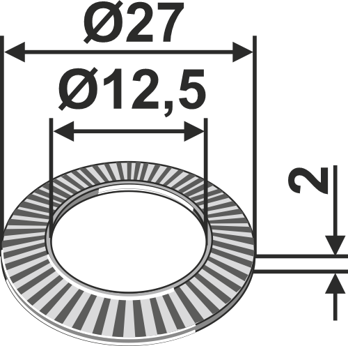 30.SKM12 Sperrkantscheibe Ø27x2xØ12,5 - passend zu Claas 0002393890