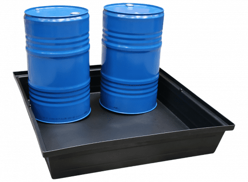EMP quadratische Auffangwanne für 2 Fässer - 240 L - ohne Gitterrost
