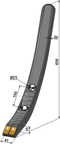 Narrow share - carbide