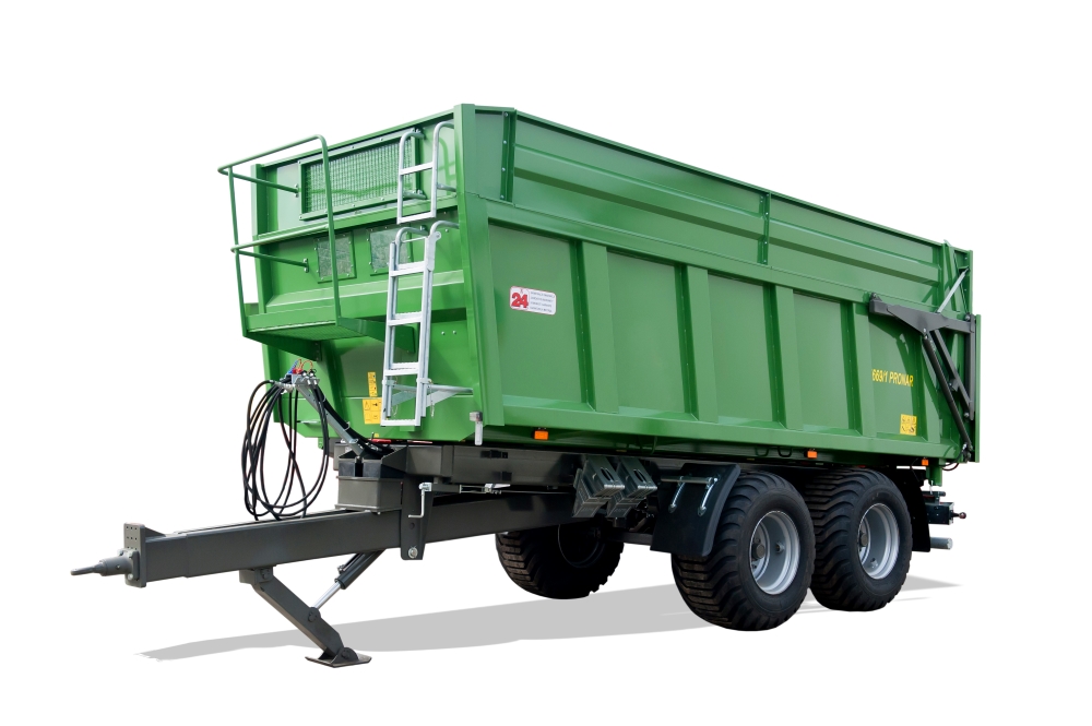 landwirtschaftlicher Anhänger, Grün, Containeranhänger, Dreiseitenkipper, Stahlkonstruktion