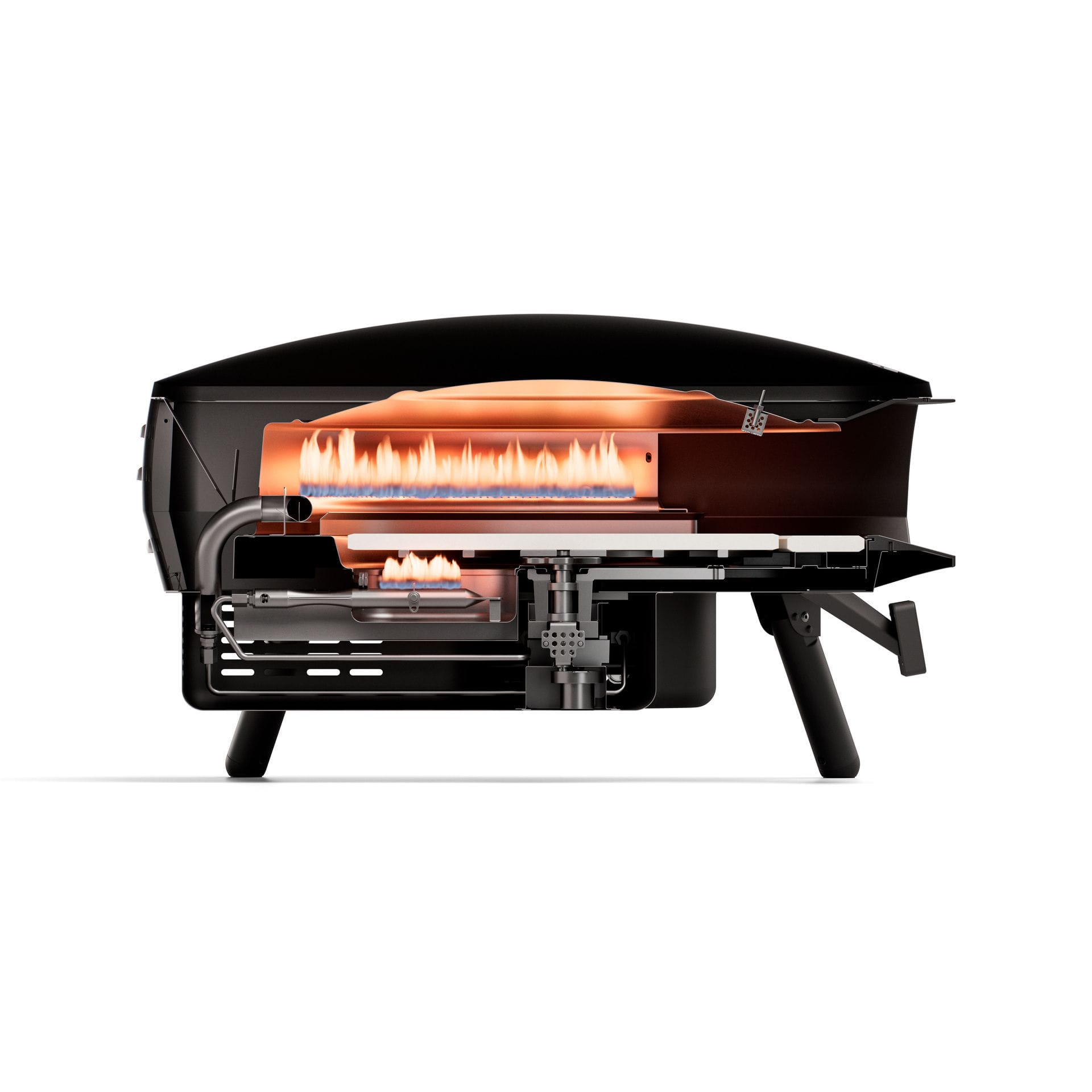 Witt Witt ETNA Rotante 16" Control Gas Pizzaofen – Rotierender Pizzastein & LCD Display | Farbe: schwarz