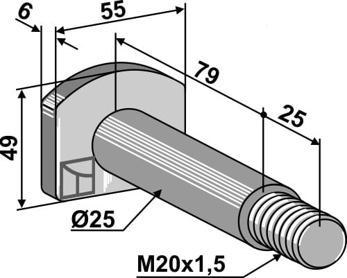 Screw M20x1.5x104 - suitable for Vigolo, Vogel & Noot