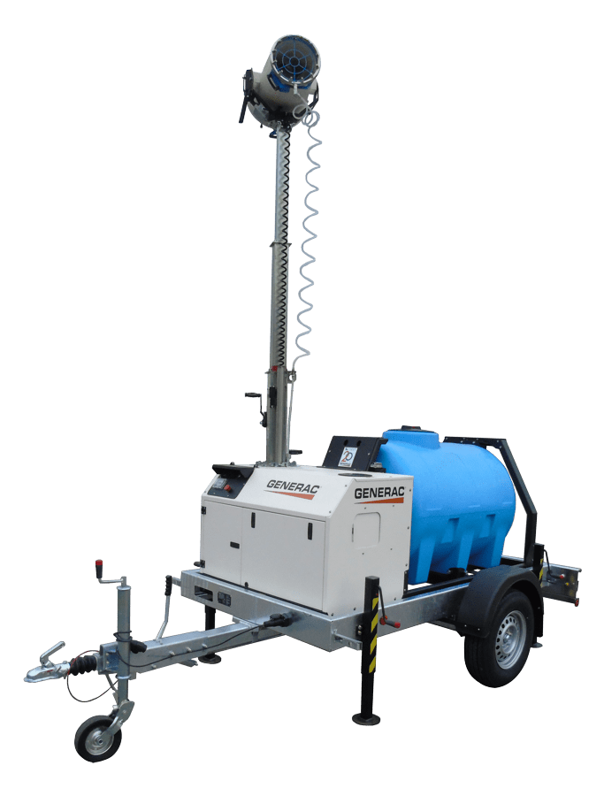 Generac DF 3000 MPT – self-sufficient dust suppression machine with 1000-liter tank and integrated generator