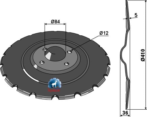 BL23662 Säscheibe Ø410x5mm - passend zu Väderstad 156660