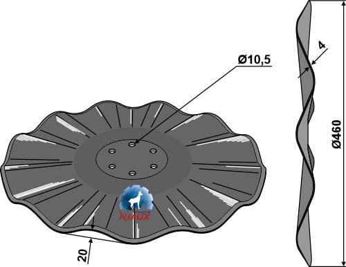 Gewellte Scheibe Ø460x4