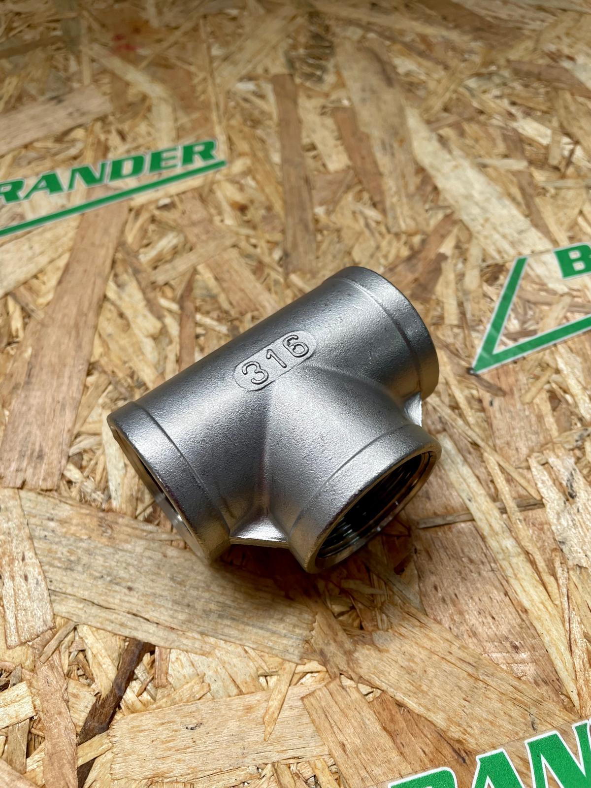 T-Stück Edelstahl Innengewinde - 1"