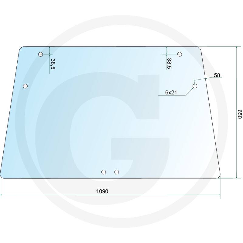 Lunette arrière - compatible avec l'habitacle des Fiat 466, 566, 666 / Sovema