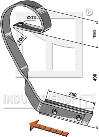 BL28701 Schleppzinken, rechte Ausführung