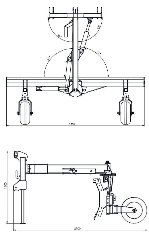 Wegeplaner 2500 mm hydraulisch verstellbar | Geländeplanierer KAT 1 / KAT 2 | robust & effizient