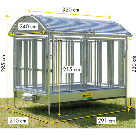 Patura Großballenraufe - mit Sicherheits-Pferdefressgittern