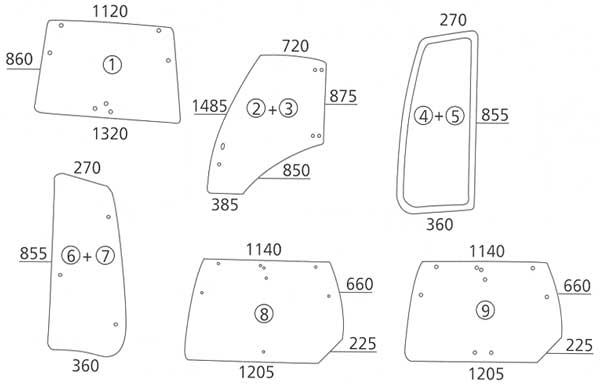 BL16552 Heckscheibe mit Ecke