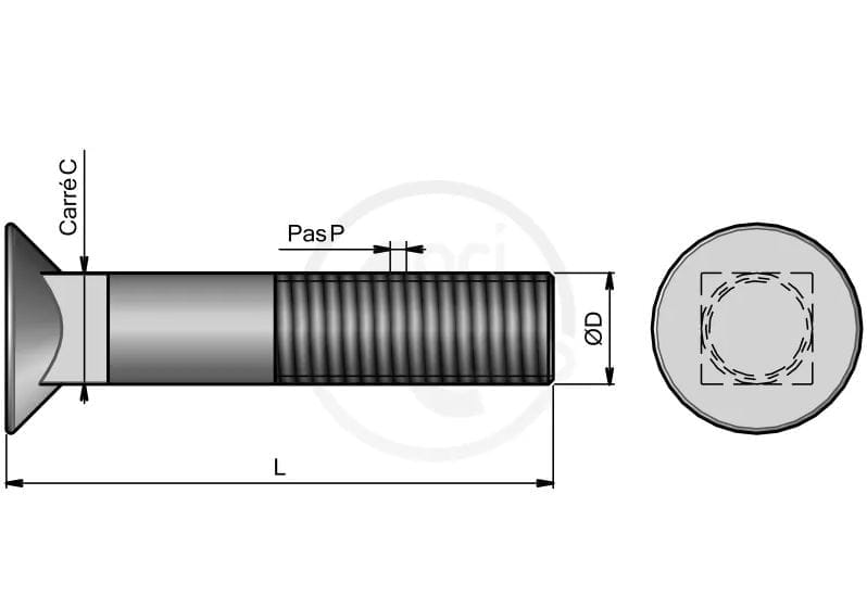 BL17843 AC Schraube + Mutter 10x35 CL129 BONNEL - BTFCC1035