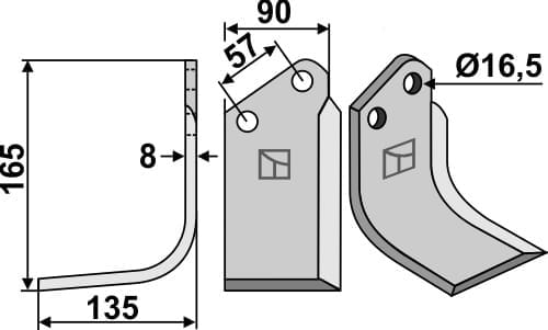 BL5408 Fräsmesser L - passend für Kuhn 523249