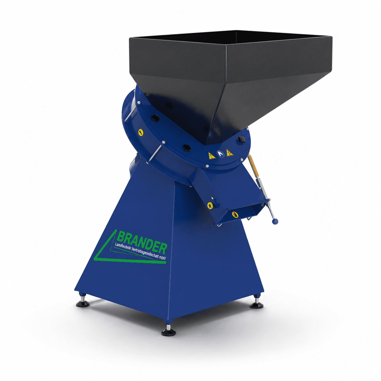 Gravity-fed hammer mill · 4 kW / 400V · High-performance grinding mechanism for grain & wood
