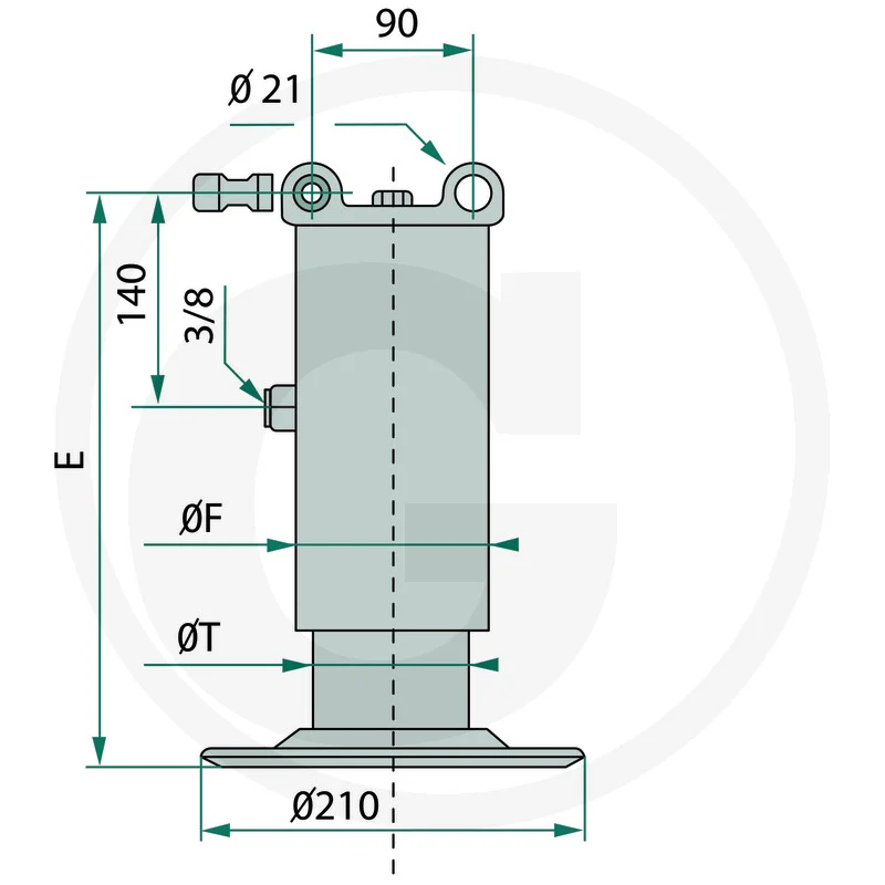 Hydraulisches Handpumpen Kit mit Stützzylinder – 200 bar Hydrauliksystem mit 2 m Schlauch