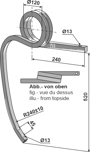Gedrehte Schwergrubberstiel, rechts