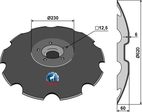 BL30144 Tellerscheibe Ø620mm - passend zu Lemken Rubin 9 - 3490467