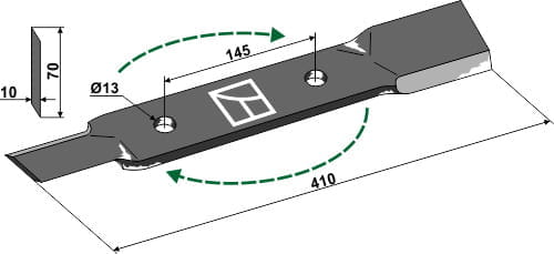 BL28100 Mähermesser R 410mm - passend zu Röll
