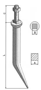 BL28424 Ackereggenzinken aus Borstahl mit Vierkantansatz - Vergütet