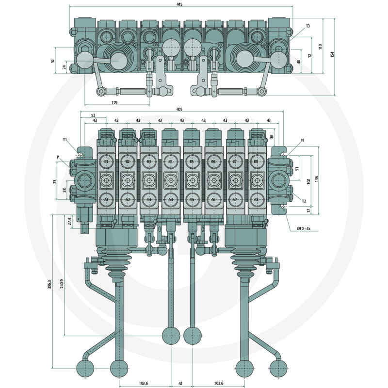 8ZC70 Ventil Forst handbedient – Hydraulikventil
