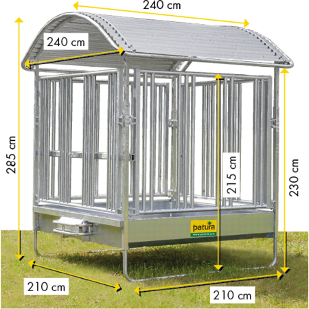 Patura Viereckraufe - mit Sicherheits Pferdefressgittern