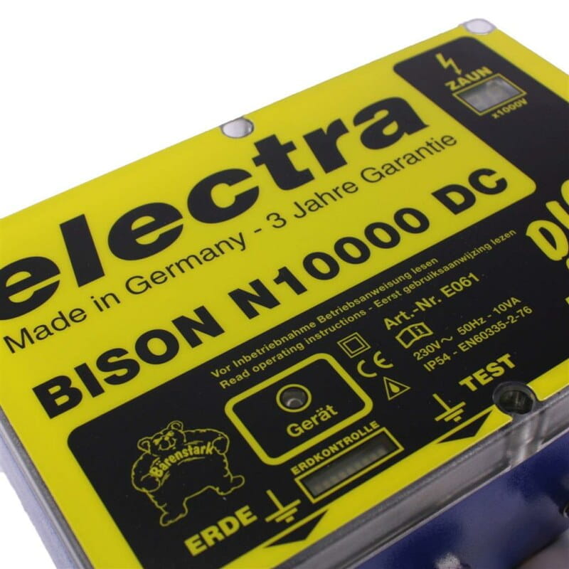 BISON N10000 DC Weidezaungerät – Extra starkes 230V Gerät für bis zu 100 km Zaun