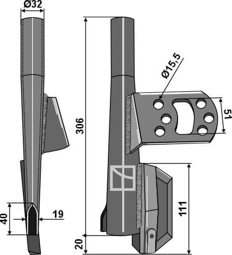 BL23668 Saatrohr rechts - passend zu Väderstad 432119